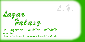 lazar halasz business card